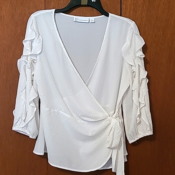 New York & Company Tops - New York & Company dressy white blouse S